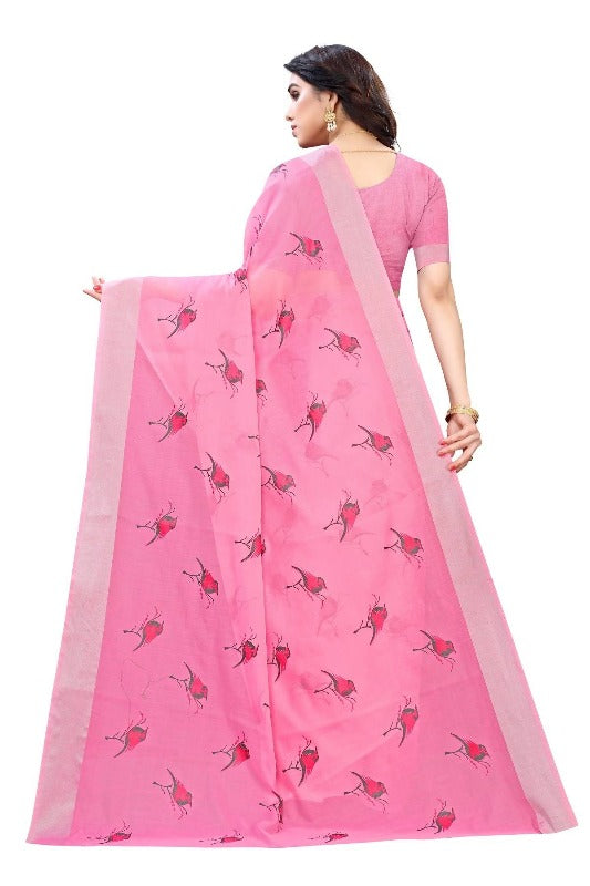 Pink Chanderi Designer Saree (SERIN PINK)