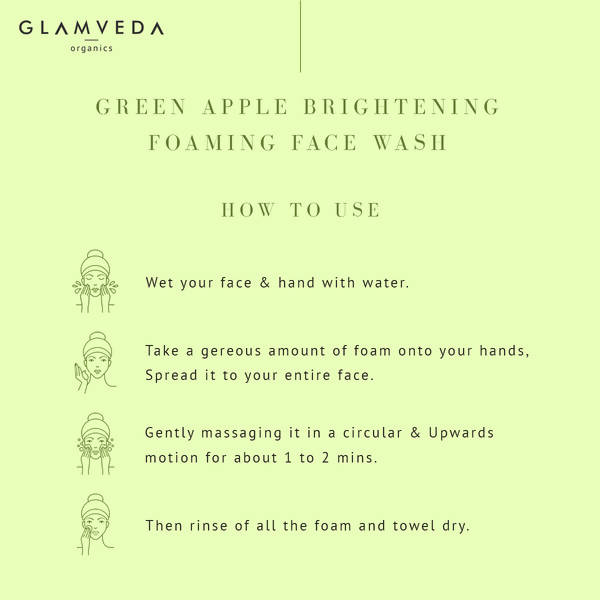 Glamveda Green Apple Brightening Foaming Face Wash