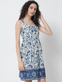 Thumbnail for NOZ2TOZ Blue Floral Printed Dress - Distacart