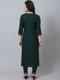 Thumbnail for NOZ2TOZ Bottle Green Chinkankari Kurta - Distacart