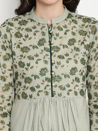 Thumbnail for NOZ2TOZ Green Yoke Design Kurta With Palazzos & Dupatta - Distacart