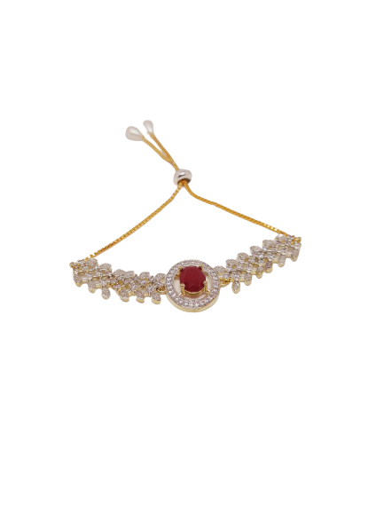 Rhodium-Plated Alloy American Diamond Studded Designer Bracelets - The Pari - Distacart