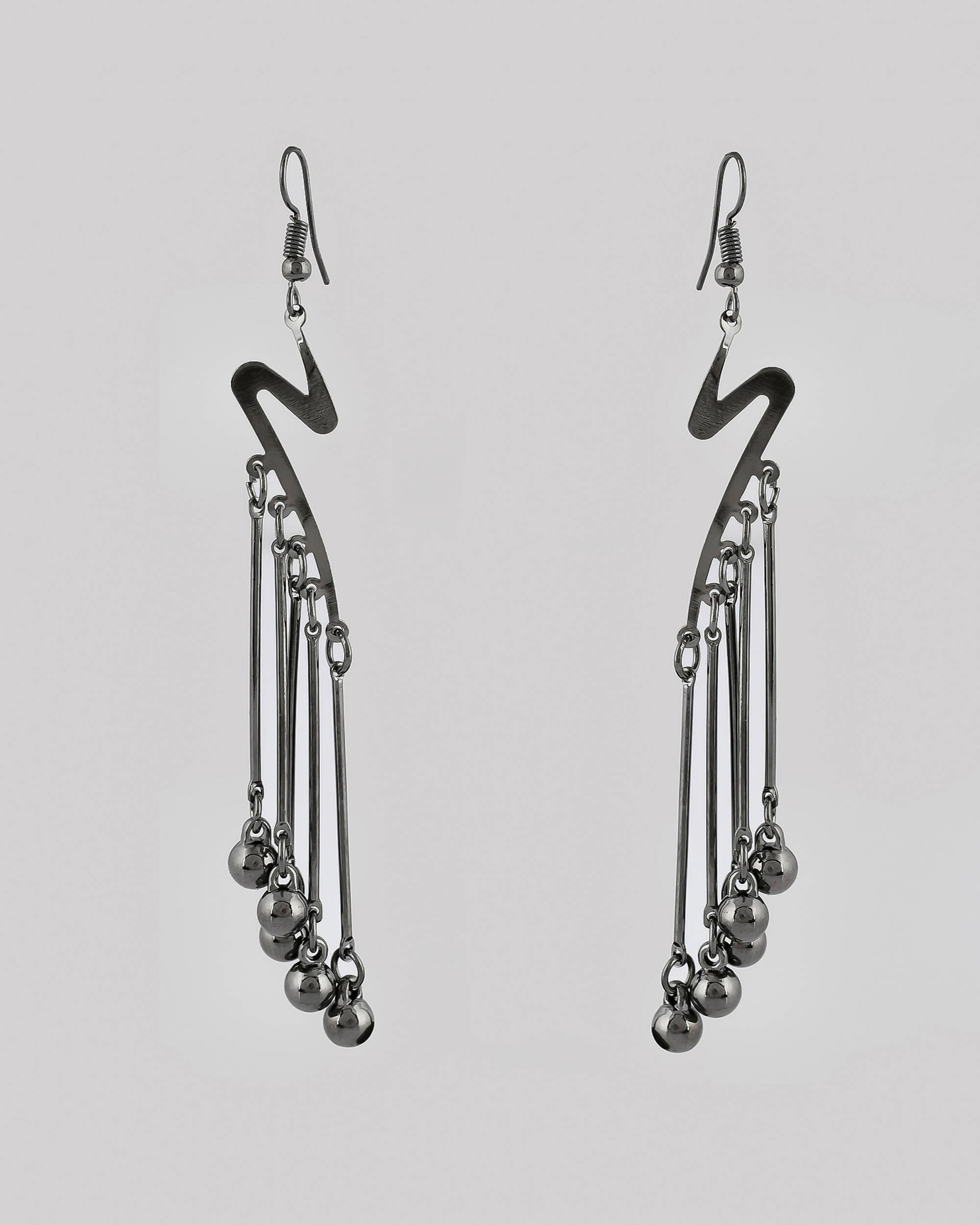 VOJ Women Rhodium-Plated Drop Chain Earrings Stainless Steel Drops & Danglers - Distacart