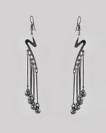 Thumbnail for VOJ Women Rhodium-Plated Drop Chain Earrings Stainless Steel Drops & Danglers - Distacart