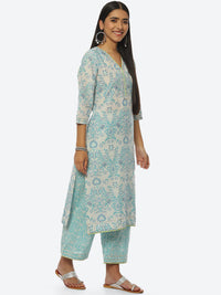 Thumbnail for Biba Women Ethnic Motifs Printed Kurta with Palazzos & Dupatta - Distacart