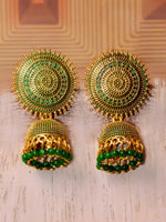 Thumbnail for Gold-Plated Alloy Designer Brass Jhumki Earrings - The Pari - Distacart