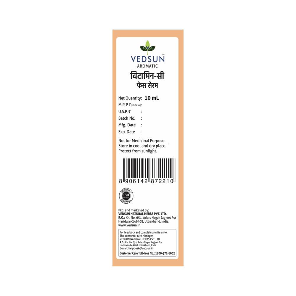 Vedsun Naturals Vitamin C Face Serum Anti Ageing Daily Glow for Men & Women - Distacart