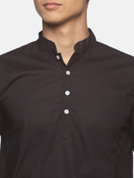 Thumbnail for Sethukrishna Men Black Pure Cotton Kurta with Dhoti Pants - Distacart