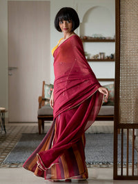 Thumbnail for Suta Red Woven Design Pure Cotton Saree - Distacart