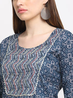 Thumbnail for Kalini Women Blue Ethnic Motifs Printed Pure Cotton Kurta with Trousers & With Dupatta - Distacart
