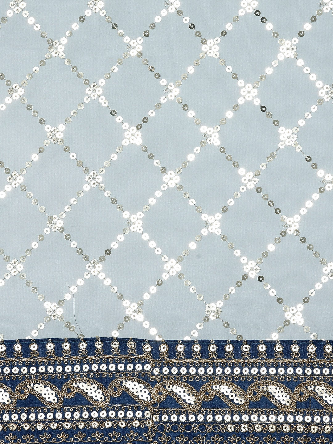 Mitera Blue Embellished Sequinned Saree - Distacart