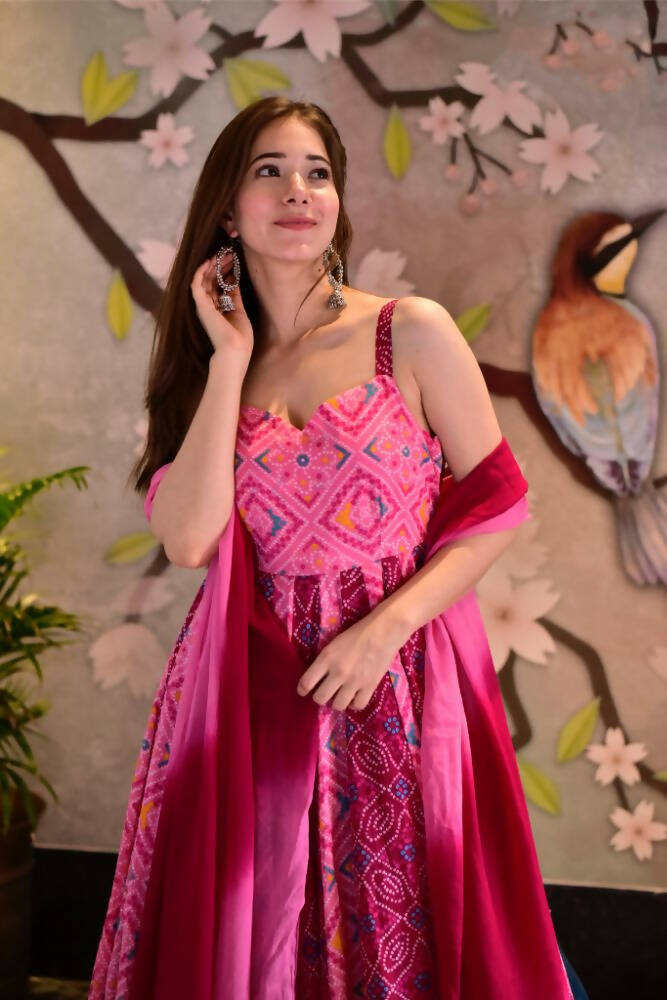 Partywear Designer Light Coral Pure Maslin Gown - Anbazaar - Distacart