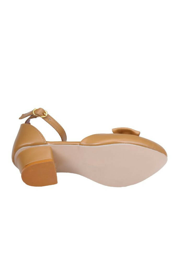 Tiny Bugs Girls Bow Embellished Ballerinas - Tan - Distacart