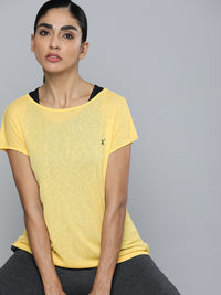 Thumbnail for HRX by Hrithik Roshan Women Yellow & Black Pack of 2 Rapid-Dry Training T-shirt - Distacart