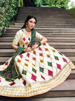 Thumbnail for Myra White Silk Embroidered Designer Lehenga Choli - Distacart