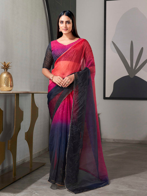 Tikhi Imli Organza Saree - Distacart