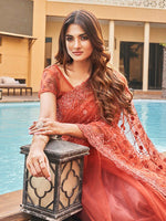 Thumbnail for Tikhi Imli Embroidered Net Heavy Work Saree - Distacart