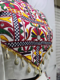Thumbnail for Myra White Koti Style Viscose Rayon Embroidered Designer Navratri Special Lehenga - Distacart