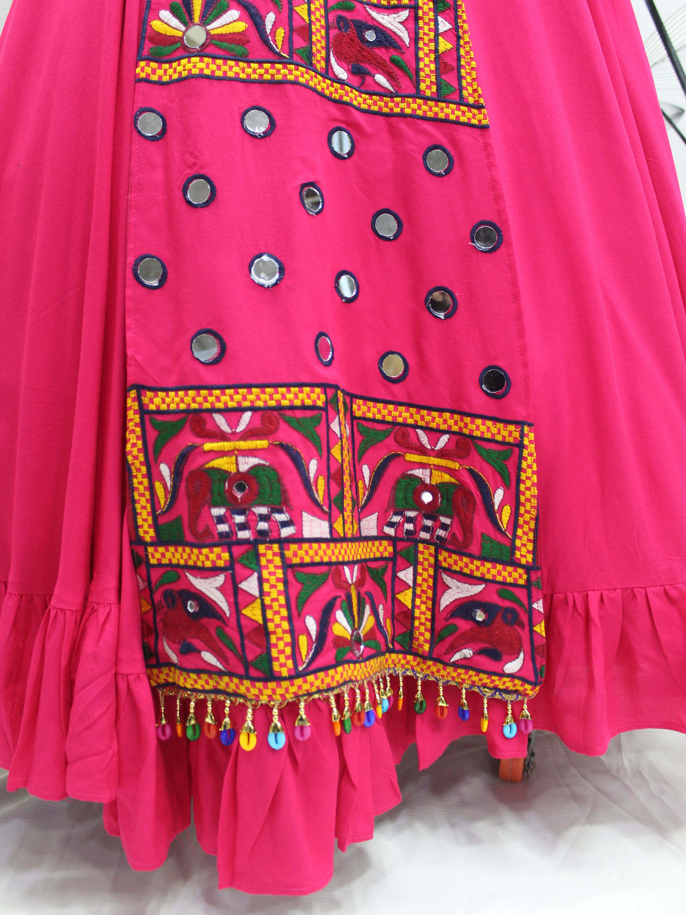 Myra Rani and Pink Koti Style Viscose Rayon Embroidered Designer Navratri Special Lehenga - Distacart