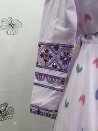 Thumbnail for Myra Lovender Koti Style Cotton Embroidered Designer Navratri Special Lehenga - Distacart