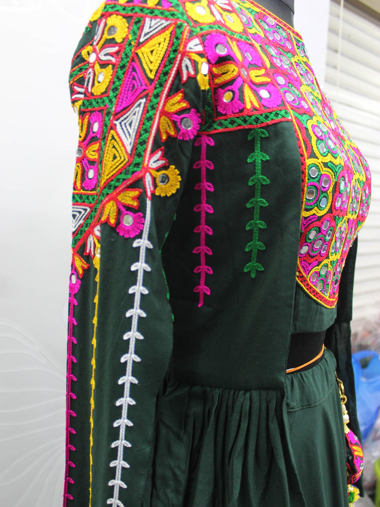 Myra Green Koti Style Viscose Rayon Embroidered Designer Navratri Special Lehenga - Distacart