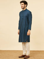 Thumbnail for Manyavar Geometric Woven Design Regular Kurta With Pyjamas - Distacart