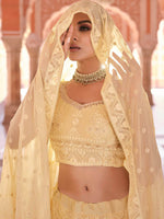 Thumbnail for Myra Off White Embroidered Designer Lehenga Choli - Distacart
