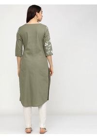 Thumbnail for Maai Rayon Hand Printed Kurta Green - Distacart