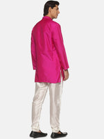 Thumbnail for Sethukrishna Men Pink Solid Kurta with Pyjamas - Distacart
