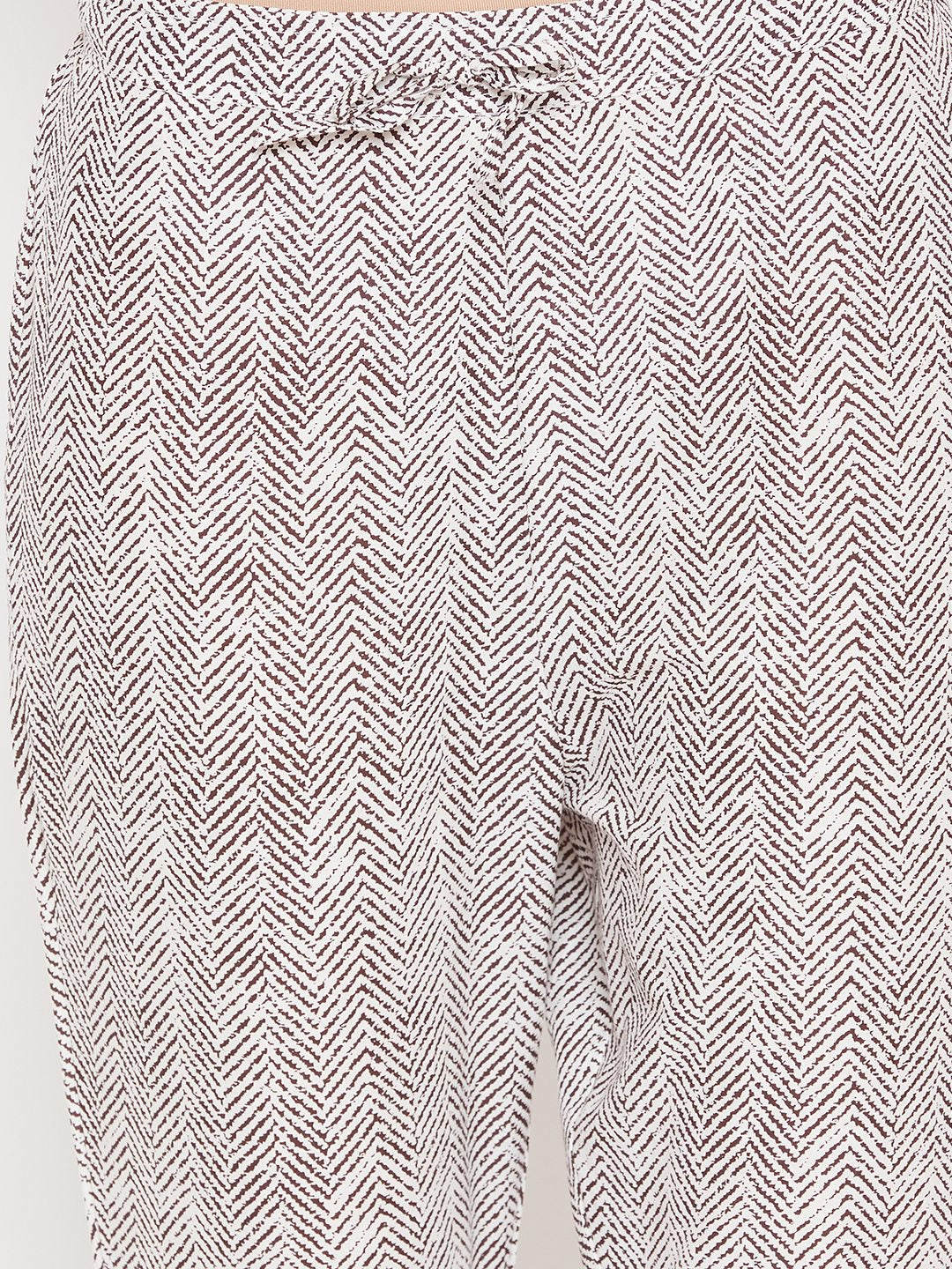 Biba Women Off-White & Red Printed Kurta with Trousers - Distacart