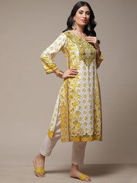 Thumbnail for Biba Floral Printed Sequined A-Line Kurta - Distacart