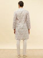 Thumbnail for Manyavar Floral Printed Regular Kurta with Pyjamas - Distacart