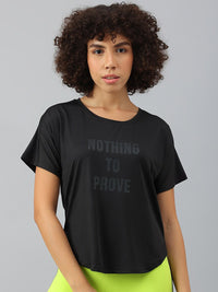 Thumbnail for MKH Women Typography Printed Dri-FIT Sports T-shirt - Distacart