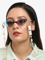 Thumbnail for Women's White Mother Of Pearl Mask Chain - Ruby Raang - Distacart