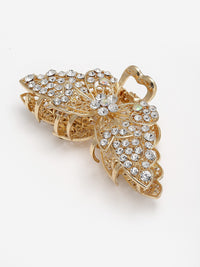 Thumbnail for Panash Women Gold-Toned & White Embellished Claw Clip - Distacart