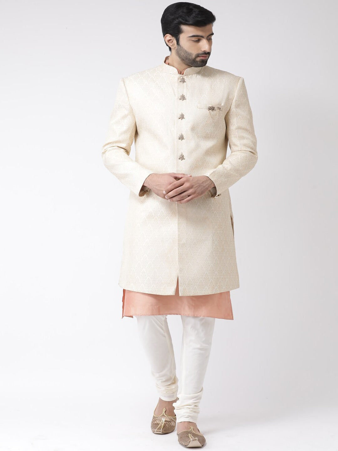KISAH Men Woven-Design Sherwani Set - Distacart