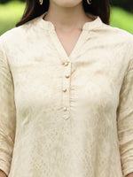 Thumbnail for Juniper Womens Ivory Rayon Jacquard Straight Kurta - Distacart