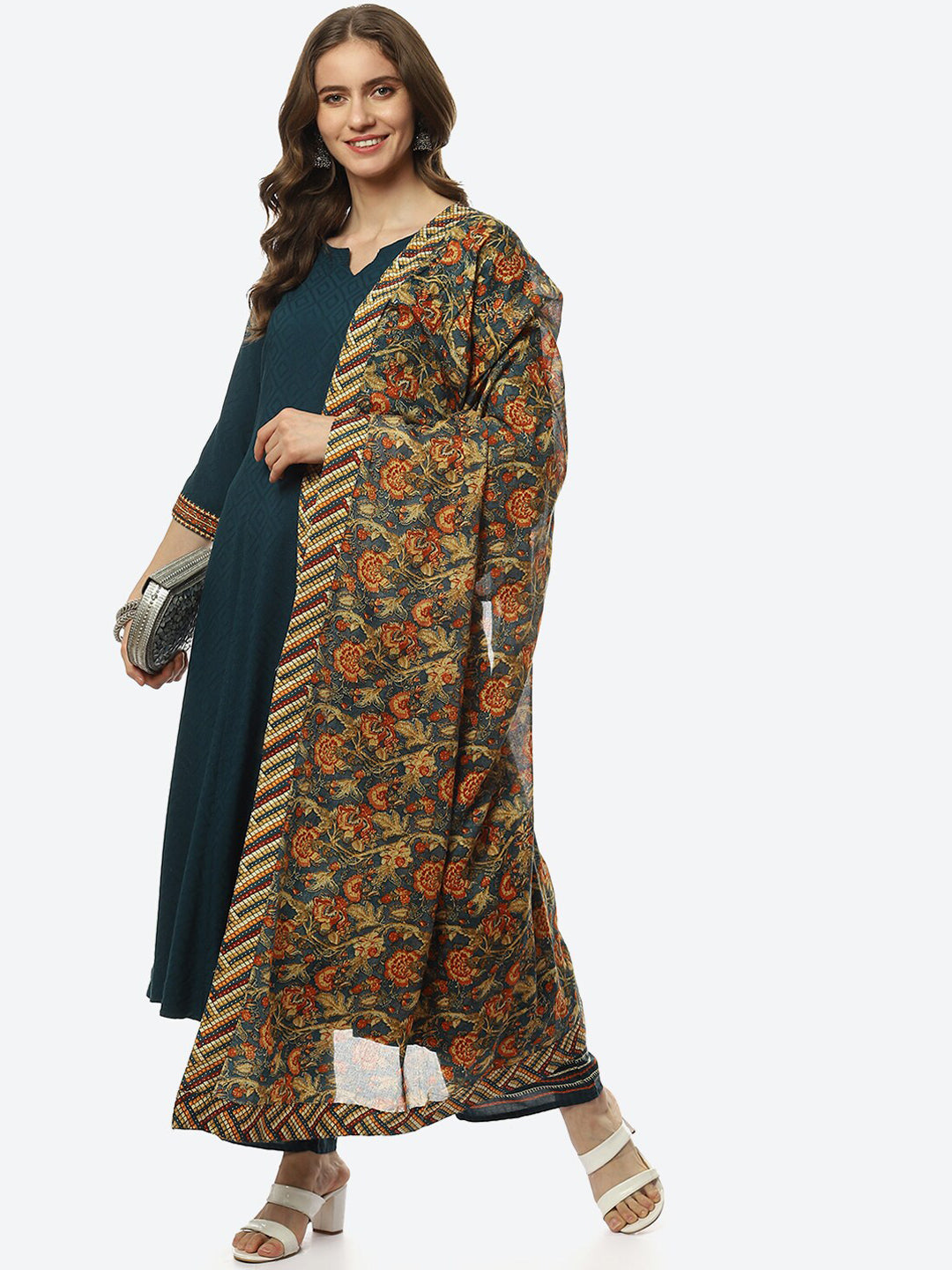 Biba Women Ethnic Motifs Kurta with Palazzo & Dupatta - Distacart
