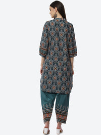 Thumbnail for Biba Women Green Ethnic Motifs Printed Kurta with Salwar - Distacart