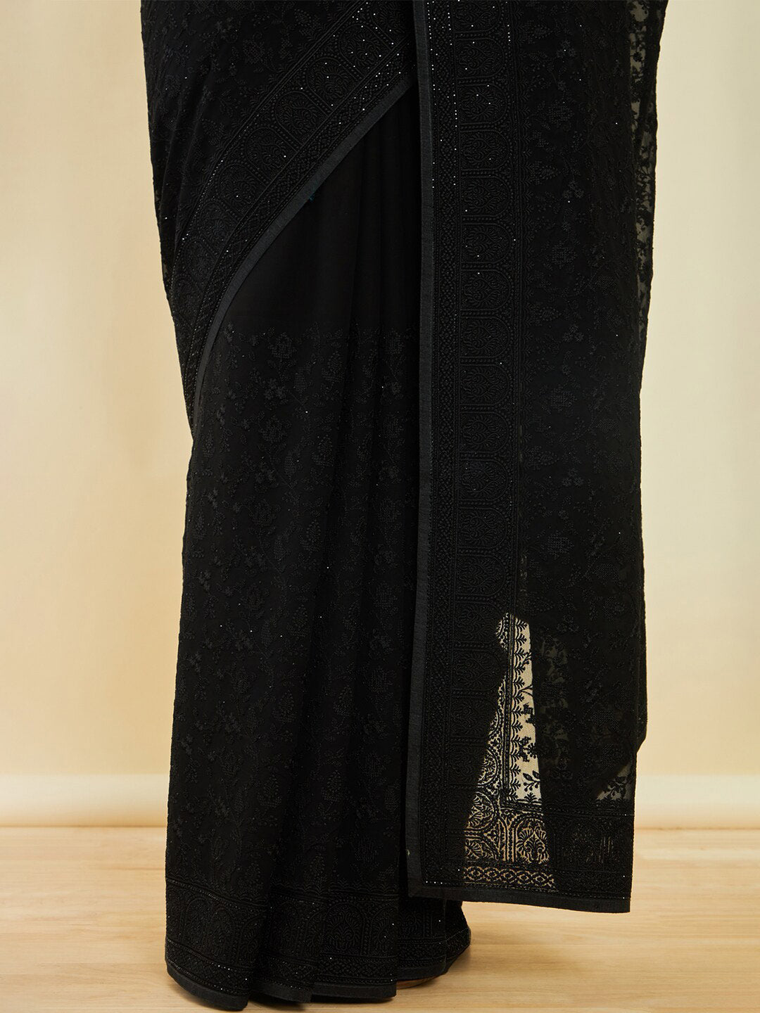 Soch Floral Embroidered Stone Work Saree - Distacart