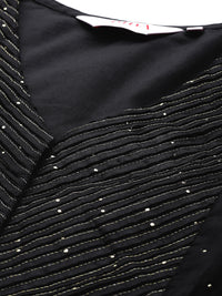 Thumbnail for Biba Women Black Embellished Kurti with Palazzos - Distacart