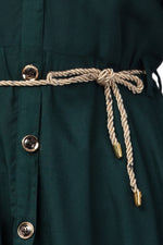 Thumbnail for PAVONINE Bottle Green Color High-Low Midi For Girls - Distacart