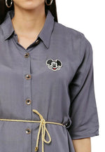 Thumbnail for PAVONINE Grey Color High-Low Midi For Girls - Distacart