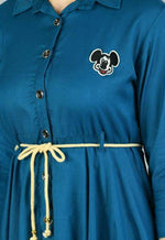 Thumbnail for PAVONINE Petrol Color High-Low Midi For Girls - Distacart