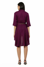 Thumbnail for PAVONINE Purple Color High-Low Midi For Girls - Distacart