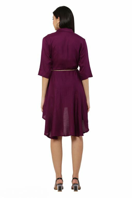 PAVONINE Purple Color High-Low Midi For Girls - Distacart