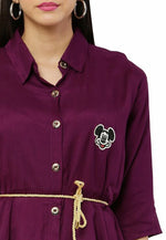 Thumbnail for PAVONINE Purple Color High-Low Midi For Girls - Distacart