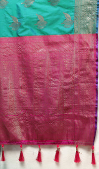 Thumbnail for Lorenvalley Fashion Navyblue Soft Silk Woven Design Zari Weaving Saree - Distacart