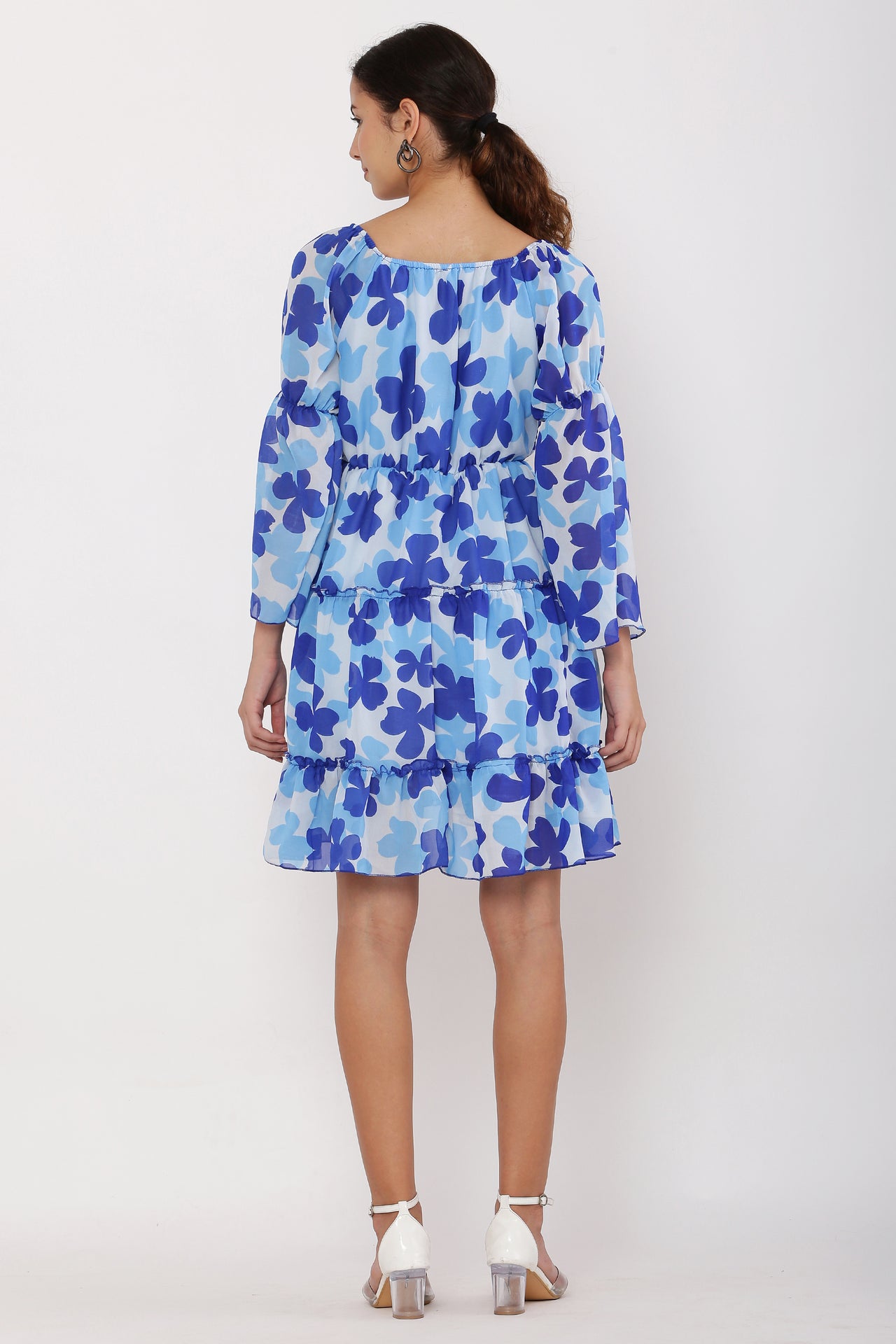 PAVONINE Blue Color Flower Notch Midi For Girls - Distacart