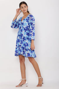 Thumbnail for PAVONINE Blue Color Flower Notch Midi For Girls - Distacart